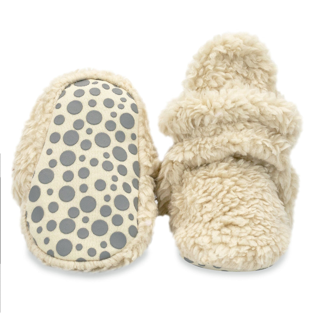 Zutano furry gripper baby bootie - Oat