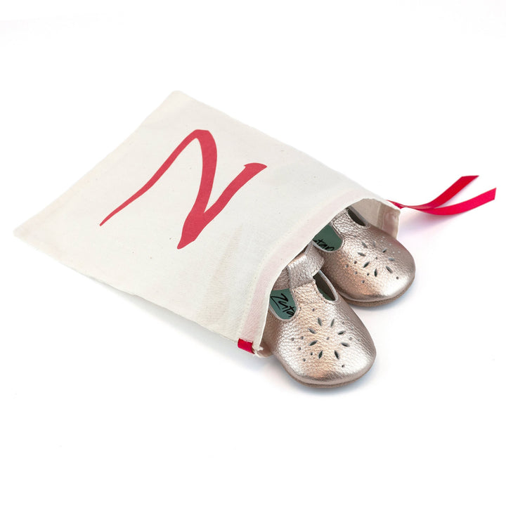 Zutano baby Shoe Rose Gold Leather Mary Jane Shoe