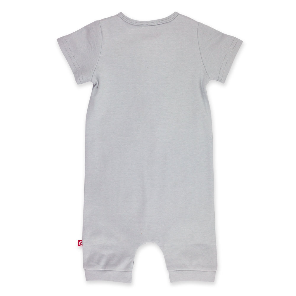 Zutano baby One Piece Organic Cotton Henley Bodysuit - Light Gray