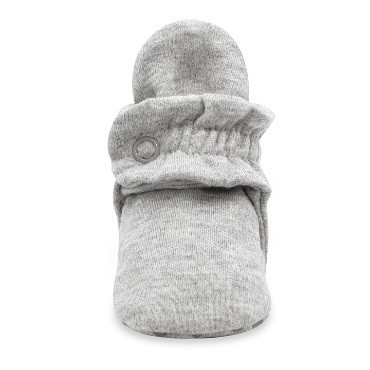 Zutano organic cotton gripper baby booties - Heather gray