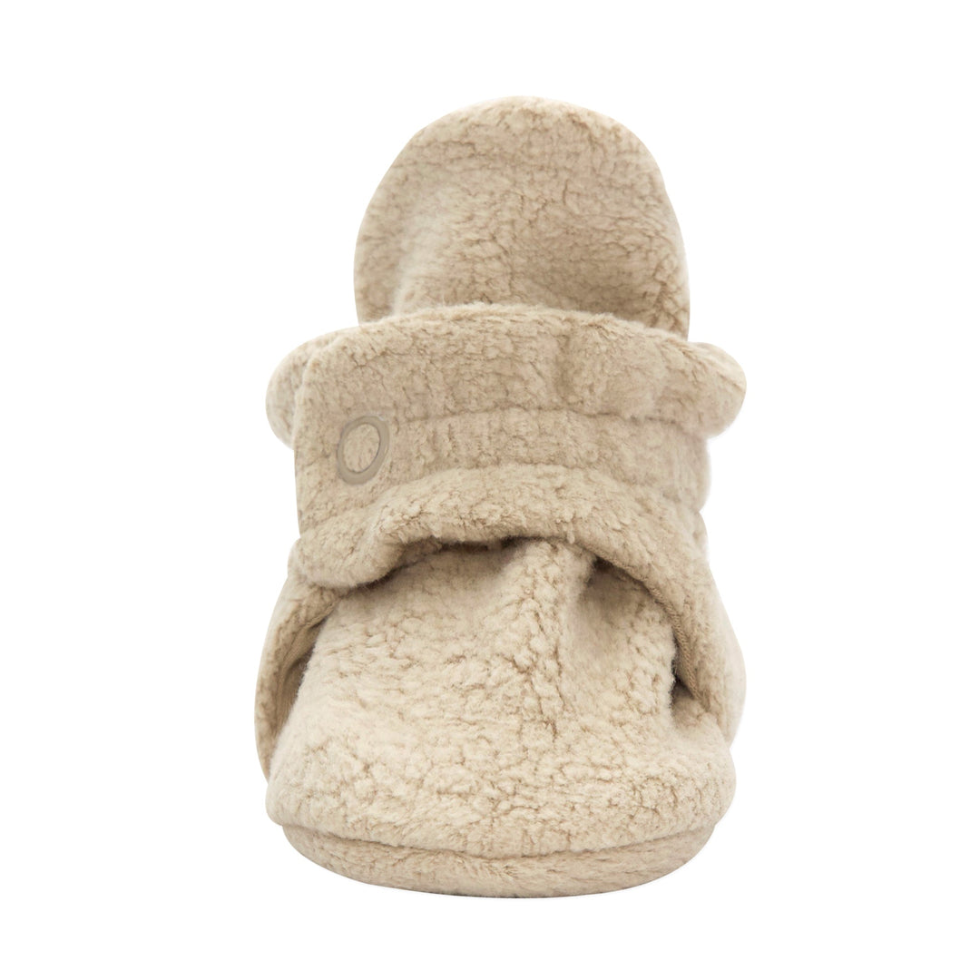 Zutano cozie fleece gripper baby booties - Khaki