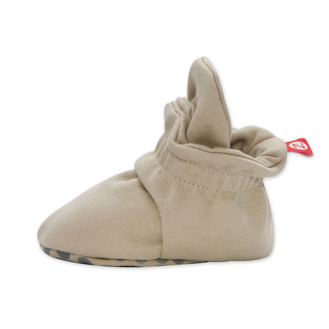 Zutano organic cotton gripper baby bootie - Khaki