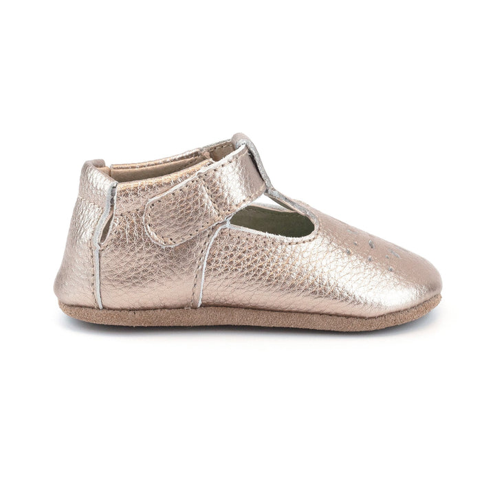 Zutano baby Shoe Rose Gold Leather Mary Jane Shoe