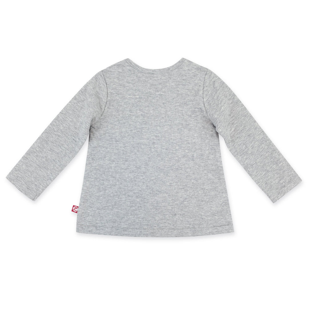 Zutano Top Organic Cotton Long Sleeve Swing Tee - Heather Gray