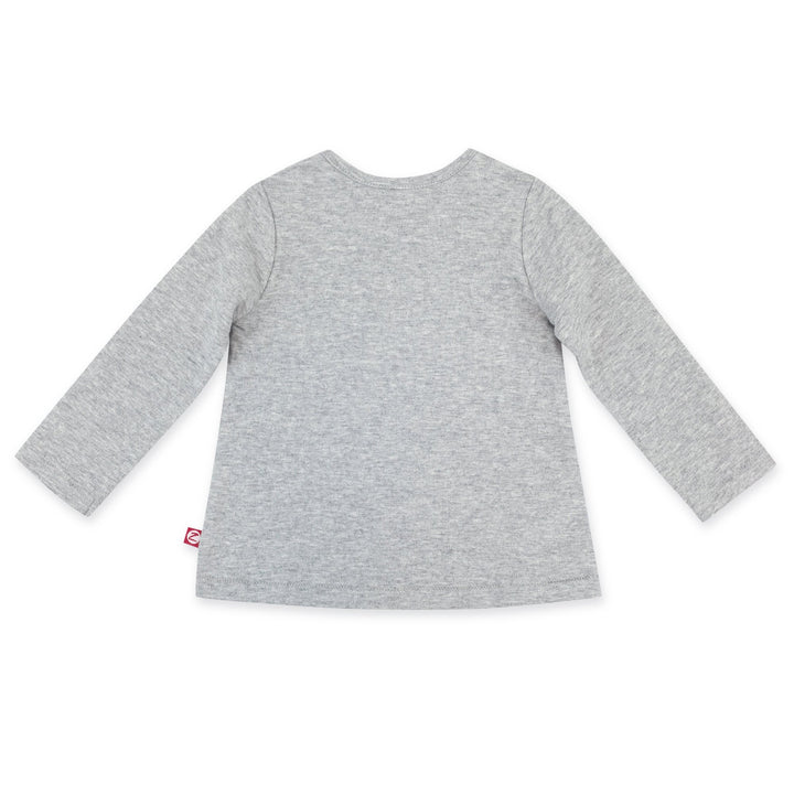 Zutano Top Organic Cotton Long Sleeve Swing Tee - Heather Gray