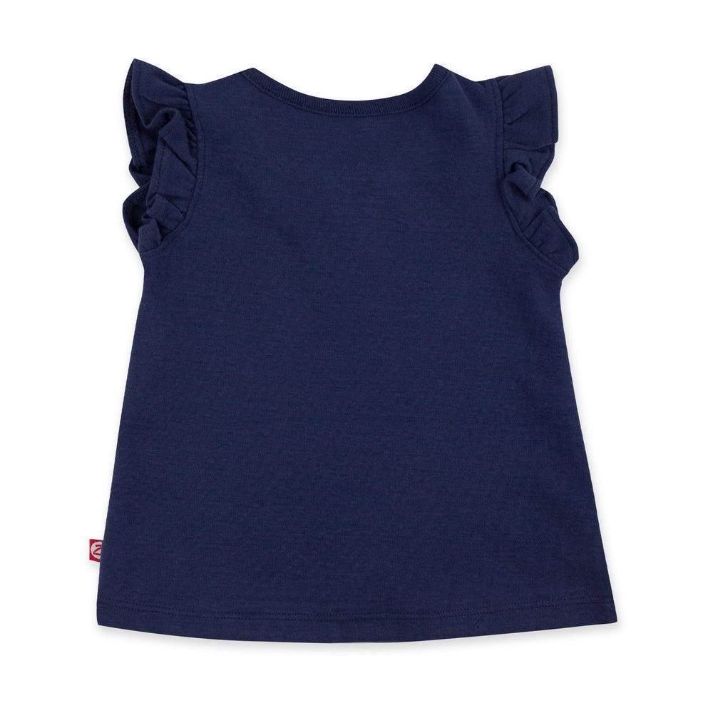 Zutano Top Solid Flutter Top - True Navy