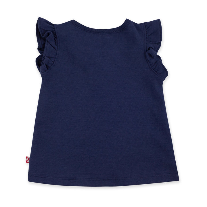 Zutano Top Solid Flutter Top - True Navy