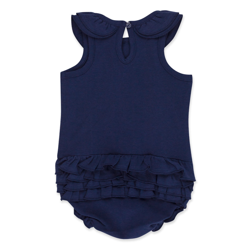 Zutano baby One Piece Organic Cotton Ruffle Romper - True Navy