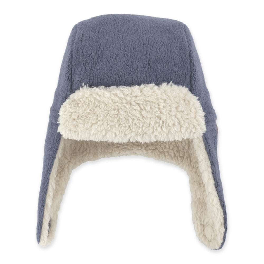 Zutano furry fleece trapper hat - Denim navy
