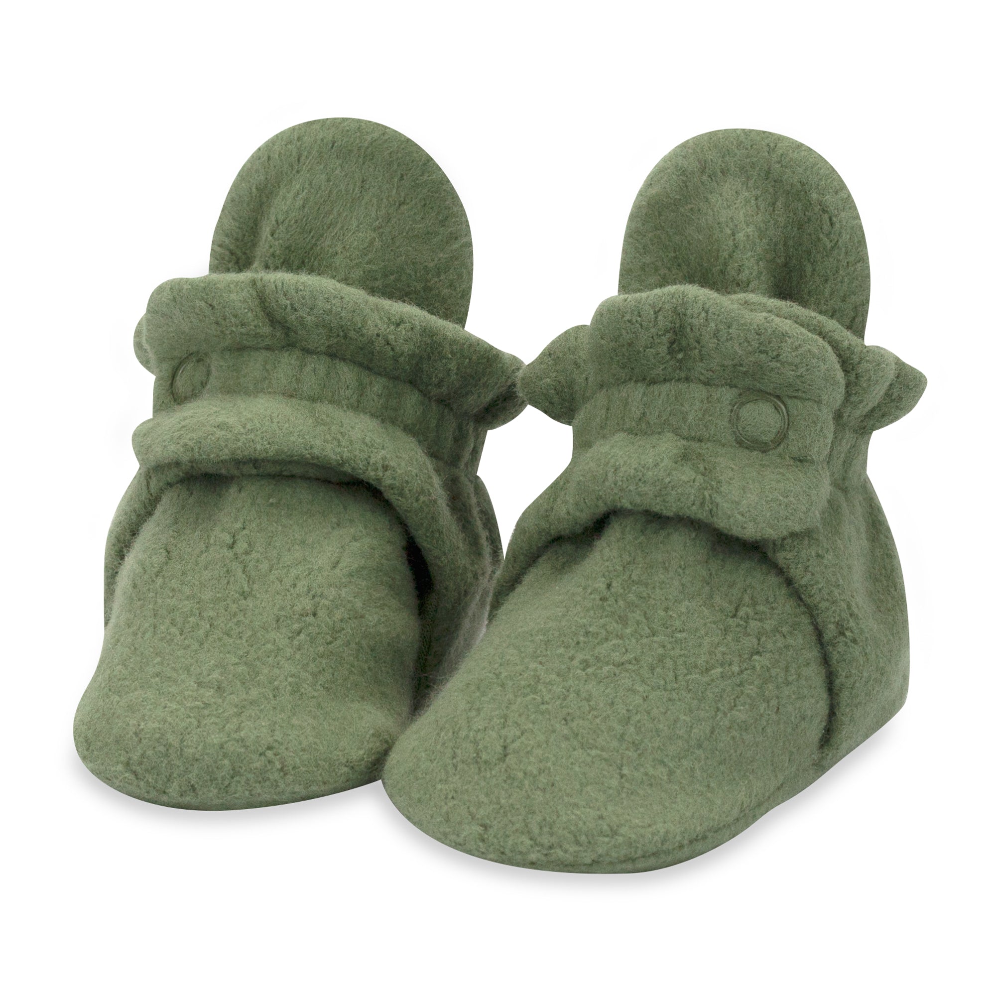 Cozie Fleece Gripper Baby Bootie - Olive