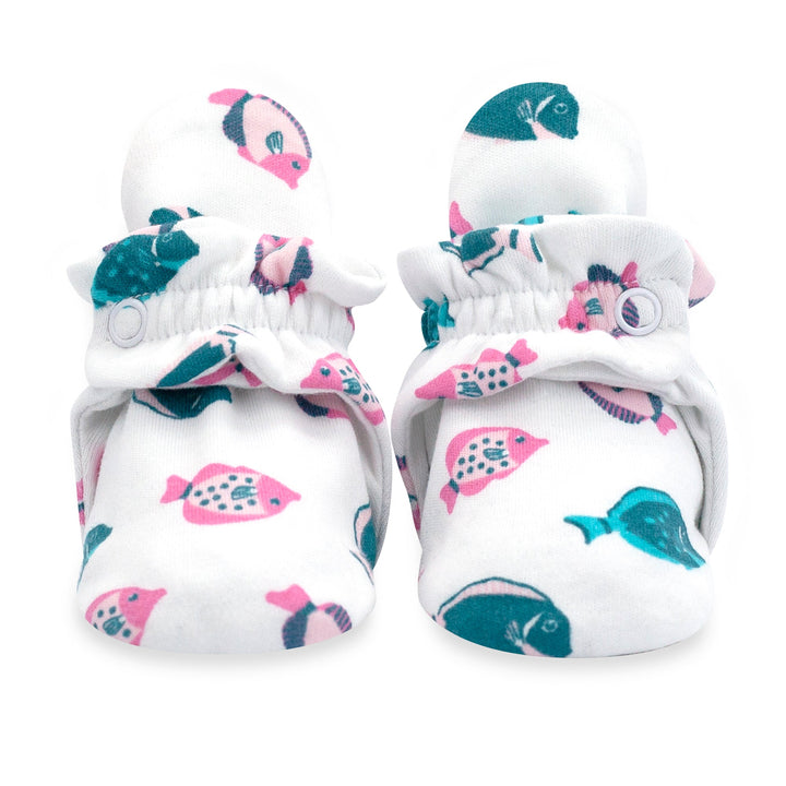 Organic cotton baby bootie tropical fish 