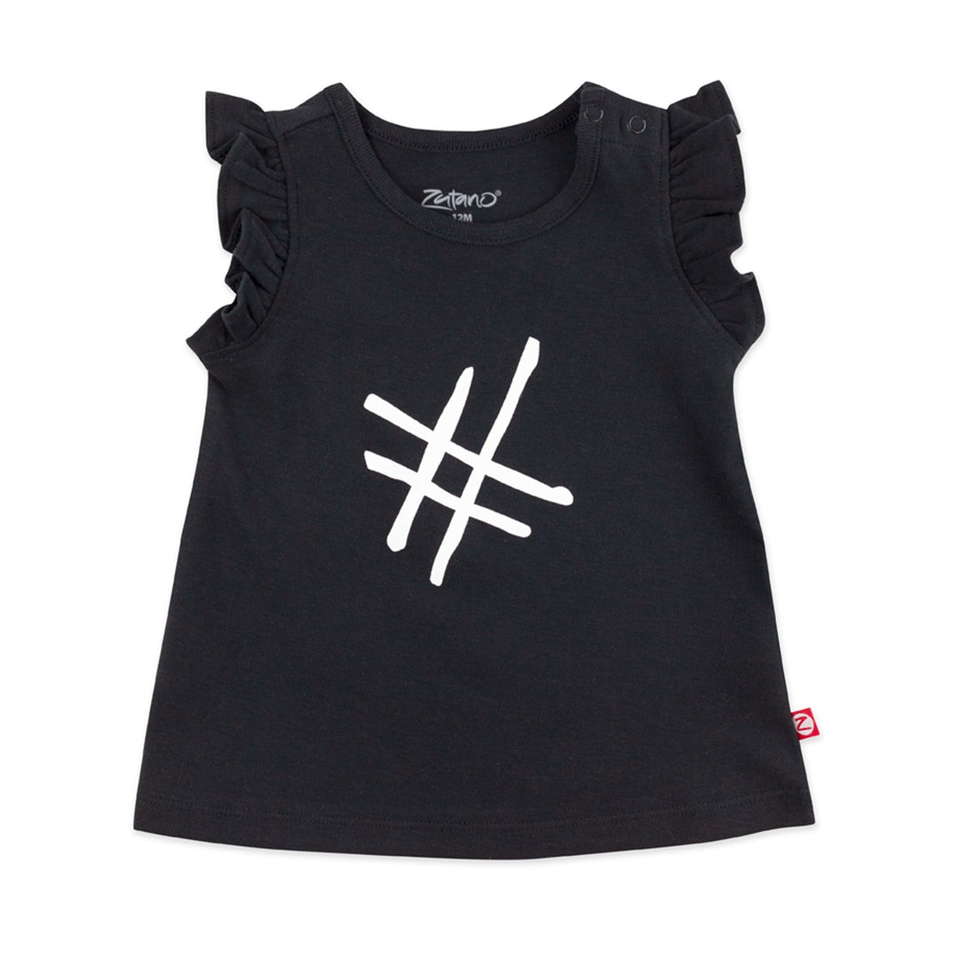 Zutano hashtag organic cotton flutter top