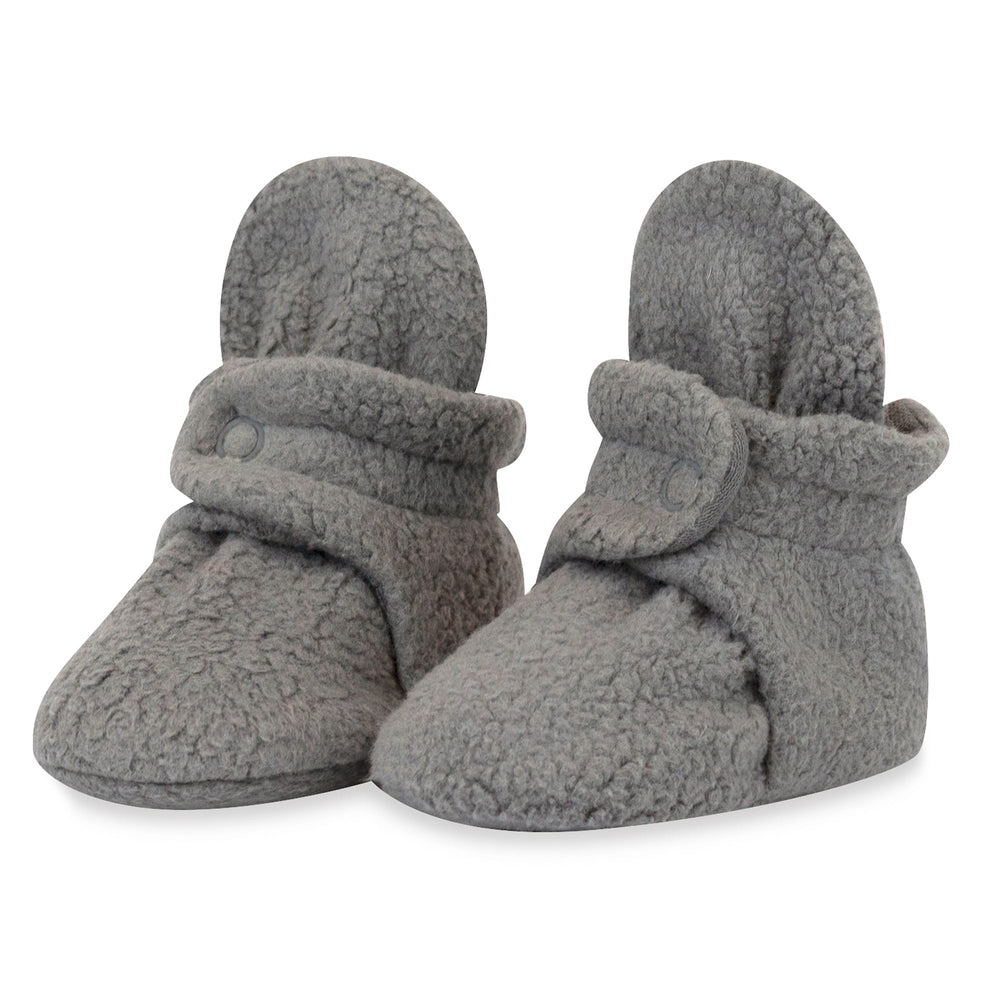 Zutano baby Bootie Cozie Fleece Baby Bootie 3 Pack - Gray/Black/Heather Gray