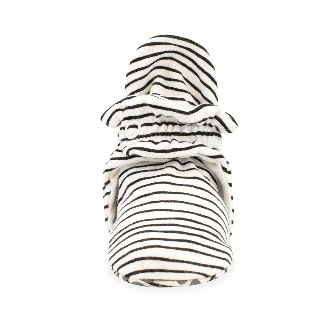 Zutano pencil stripe organic cotton gripper baby bootie