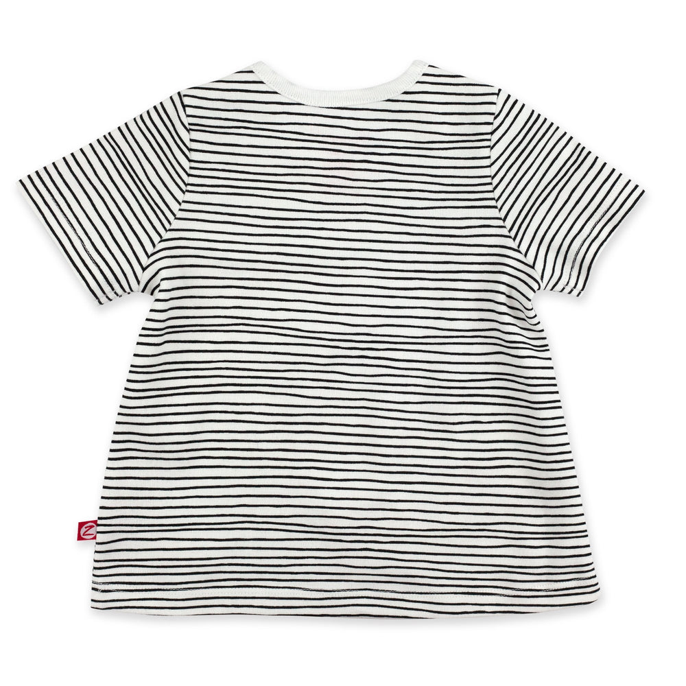 Zutano baby Top Pencil Stripe Organic Cotton Short Sleeve Swing Top