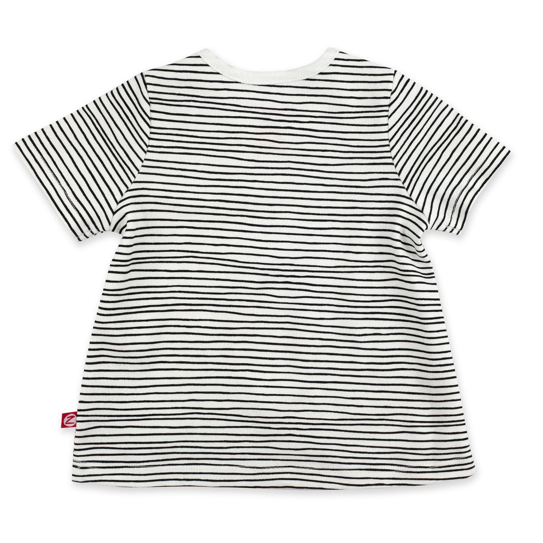 Zutano baby Top Pencil Stripe Organic Cotton Short Sleeve Swing Top