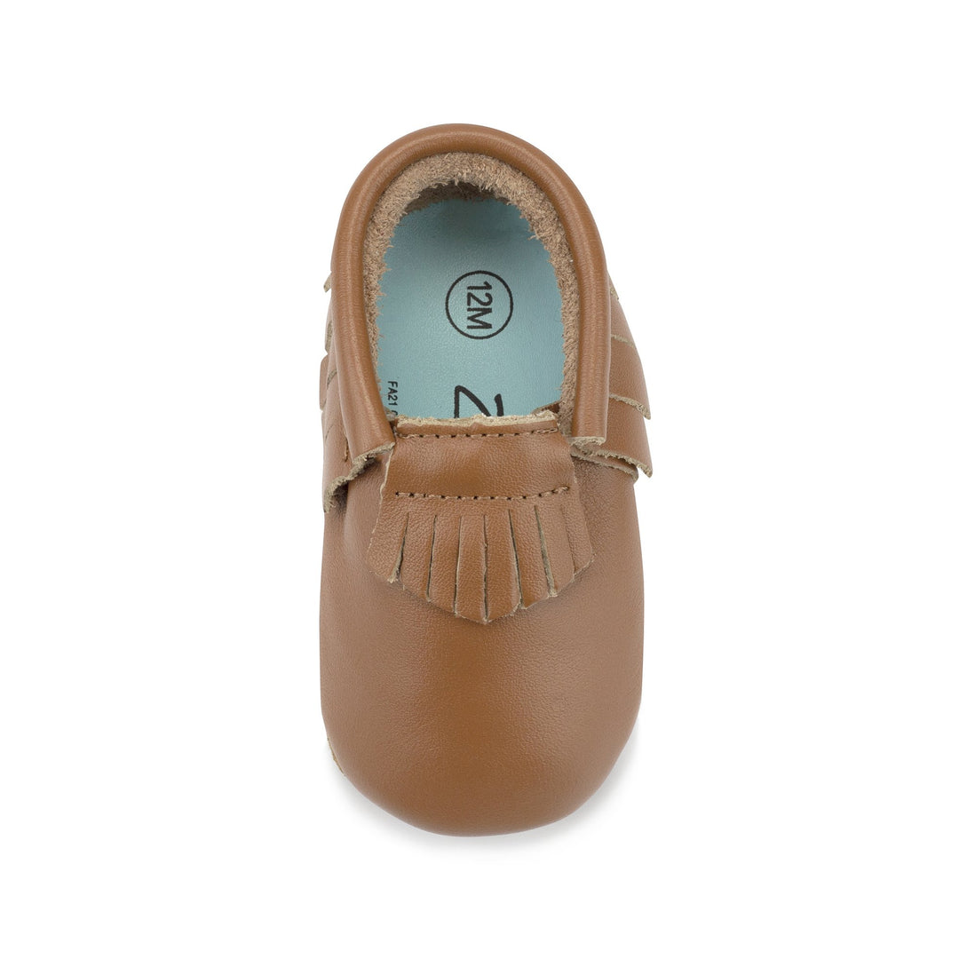 Zutano baby Shoe Chestnut Leather Fringe Moccasins