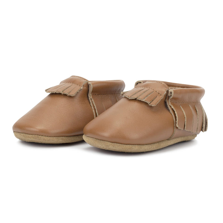 Zutano baby Shoe Chestnut Leather Fringe Moccasins