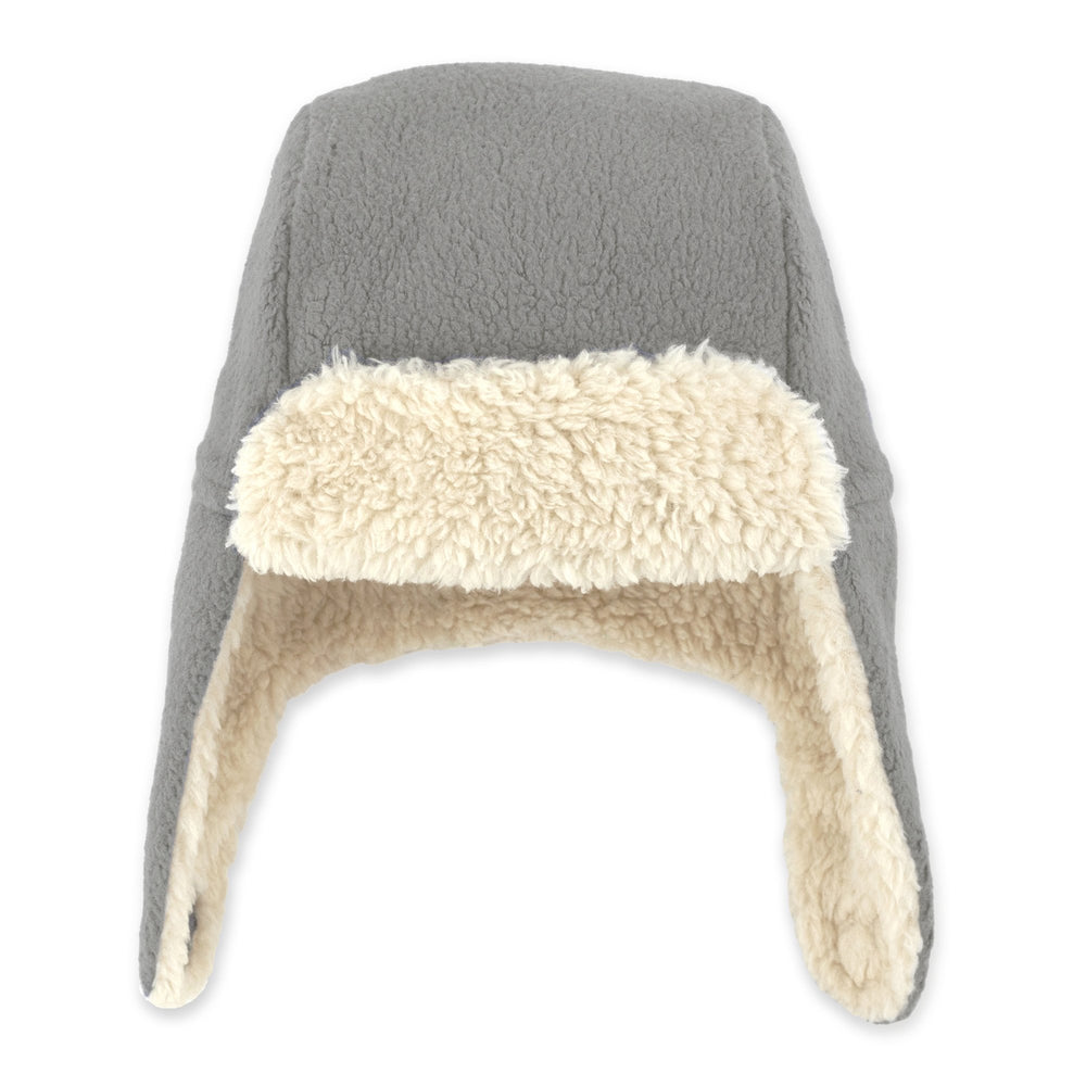 Zutano furry fleece trapper hat - Gray