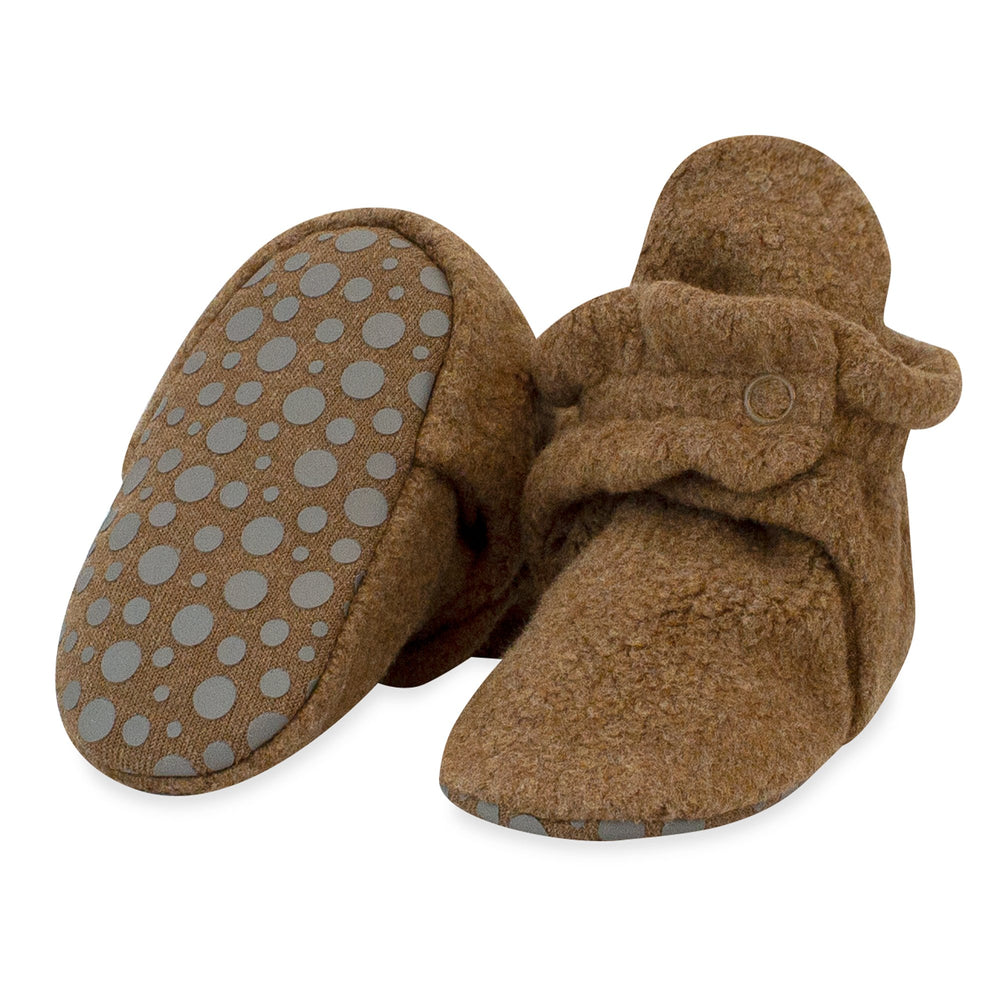 Zutano baby Bootie Cozie Fleece Gripper Baby Bootie 3 Pack - Heather Mocha/True Navy/Gray