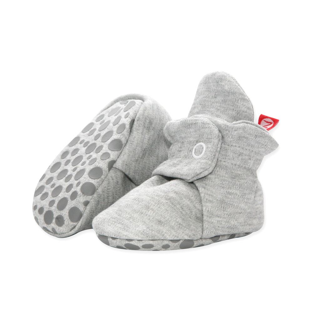 Zutano baby bootie organic cotton - Buffalo check/heather gray/black
