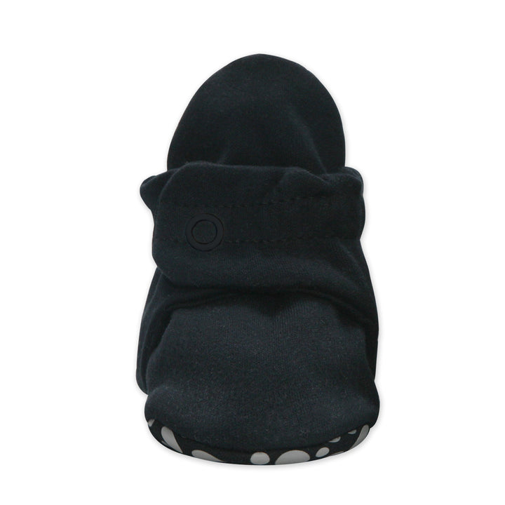Zutano organic cotton gripper baby booties - Black