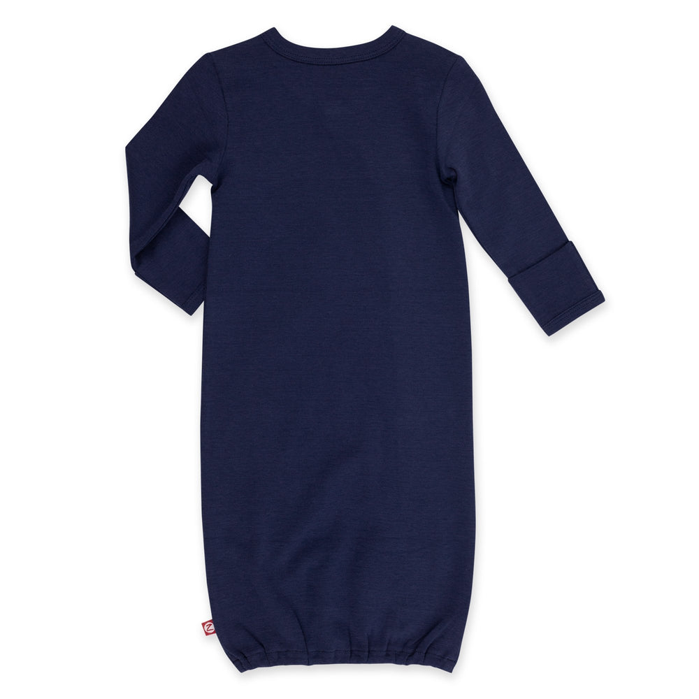 Zutano baby One Piece Organic Cotton Baby Kimono Gown - True Navy
