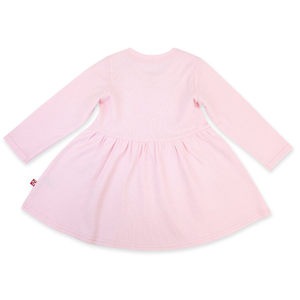 Zutano Dress Organic Cotton Long Sleeve Forever Dress - Baby Pink