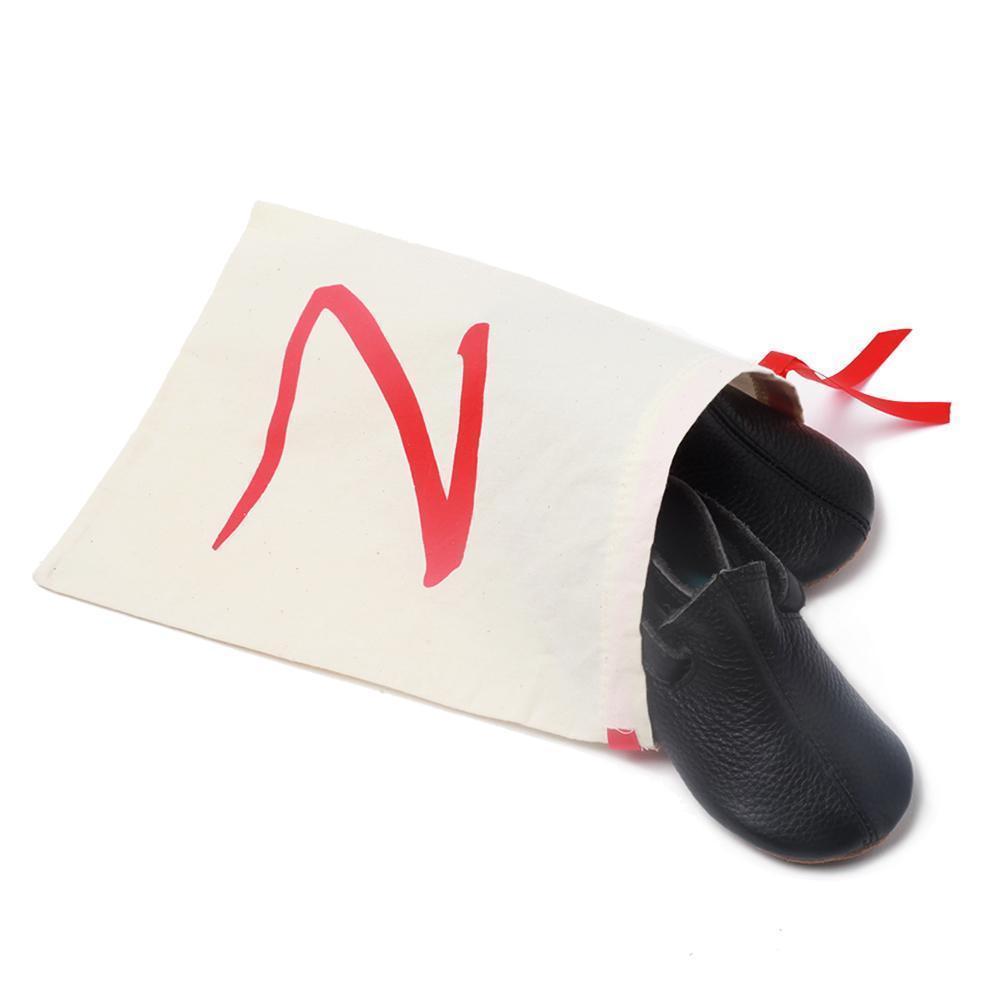 Zutano black leather baby shoes