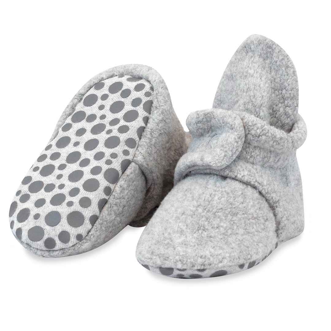 Zutano baby Bootie Cozie Fleece Gripper Baby Bootie 3 Pack - Gray/Black/Heather Gray