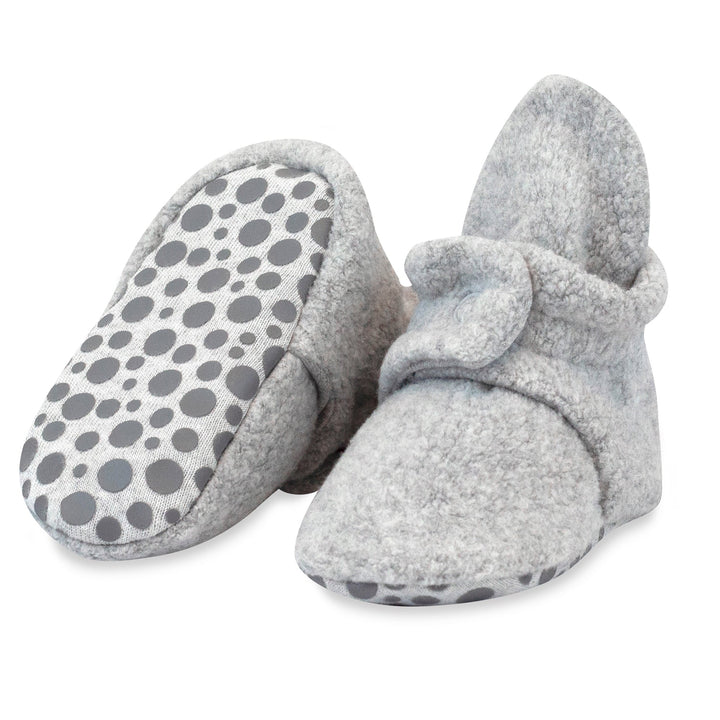 Zutano baby Bootie Cozie Fleece Gripper Baby Bootie 3 Pack - Gray/Black/Heather Gray
