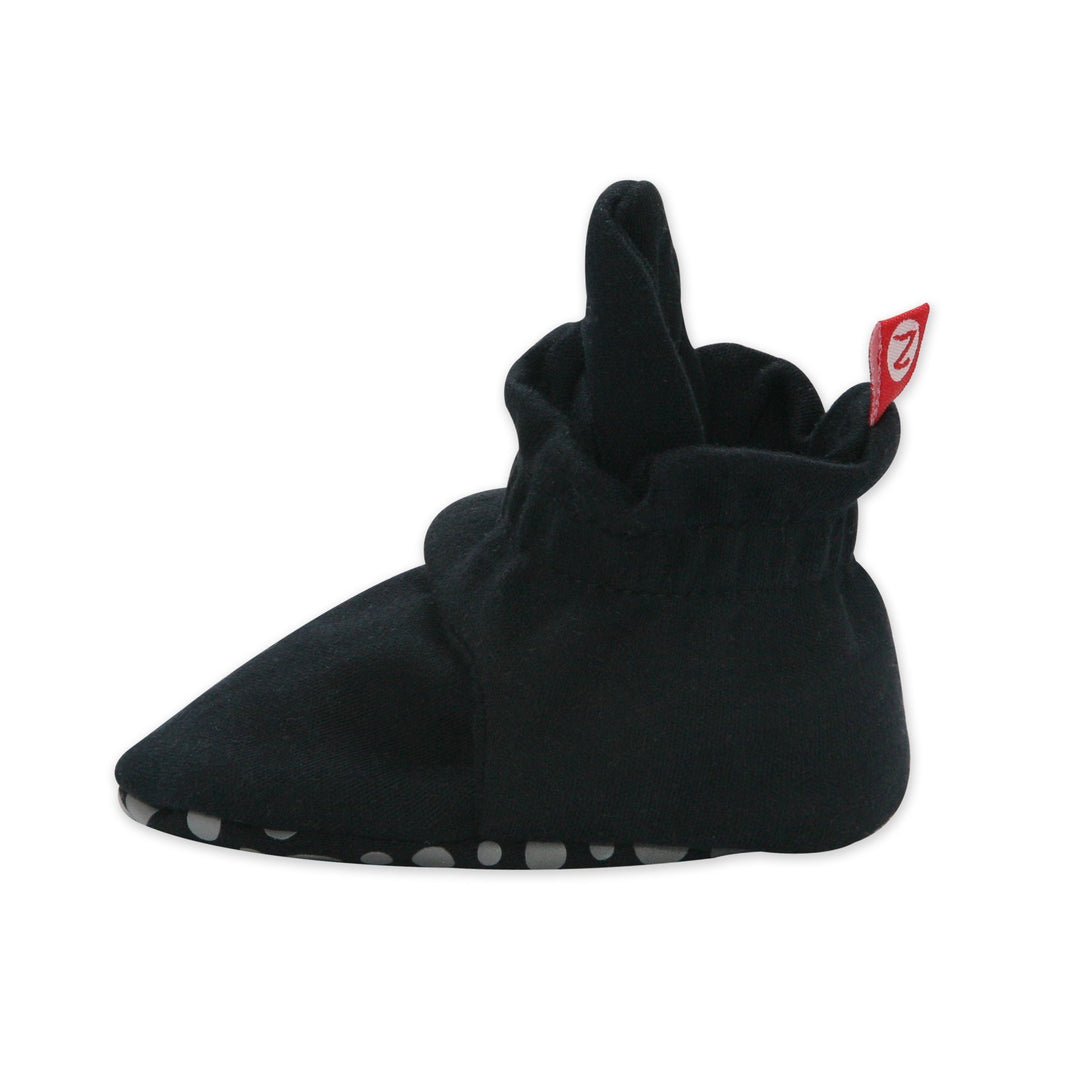 Zutano organic cotton gripper baby booties - Black