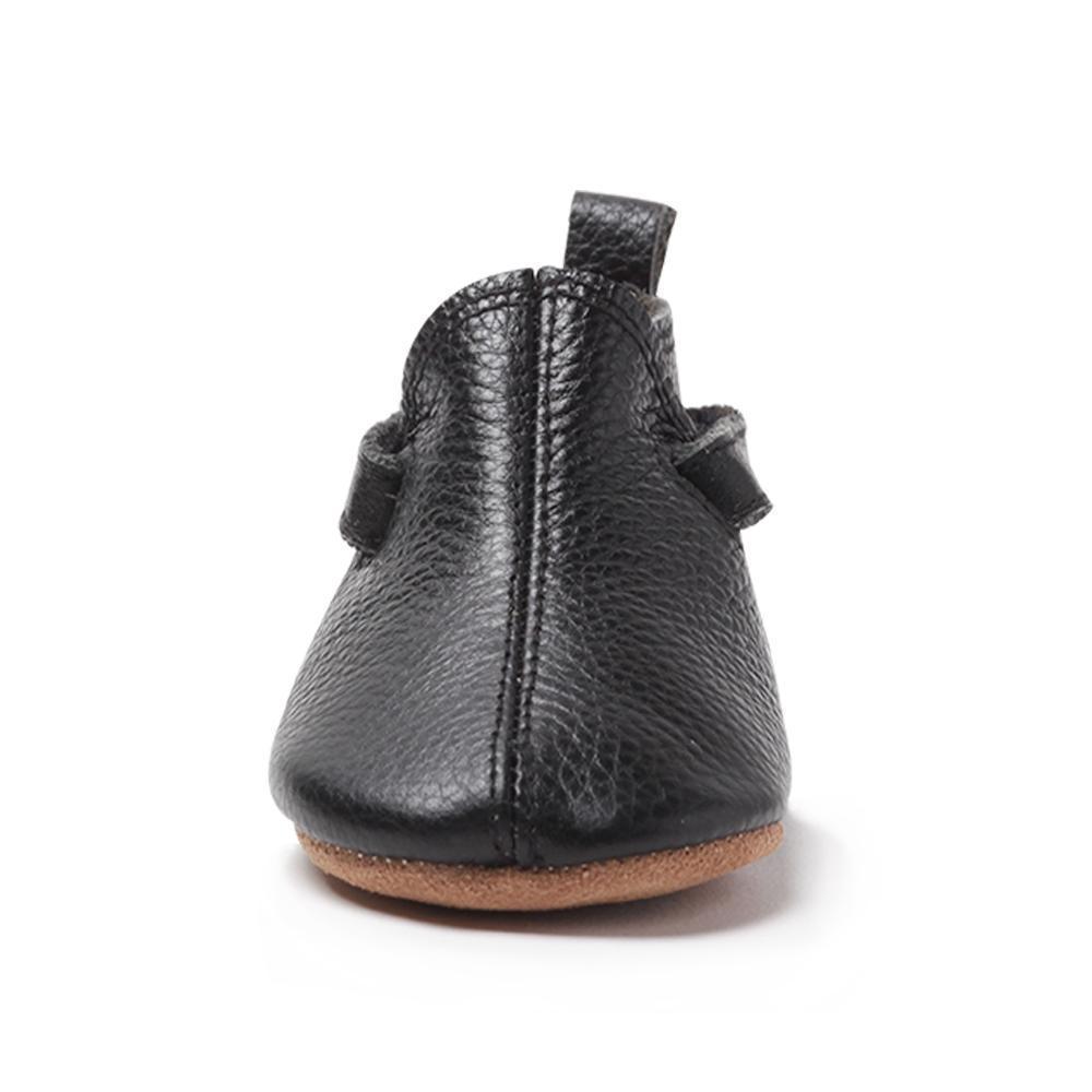 Zutano black leather baby shoes