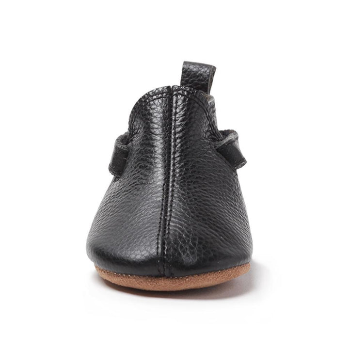 Zutano black leather baby shoes