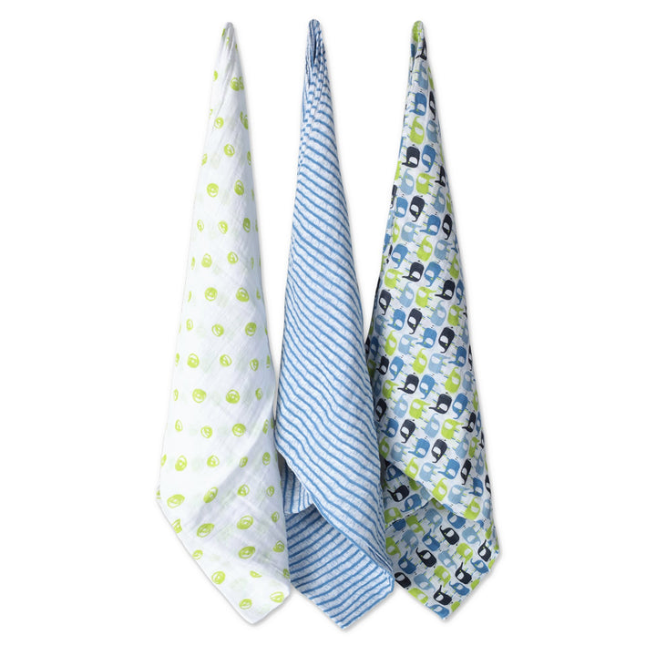 Zutano blue elephant swaddle pack