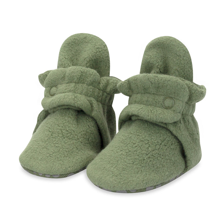 Zutano cozie fleece baby bootie - Olive color
