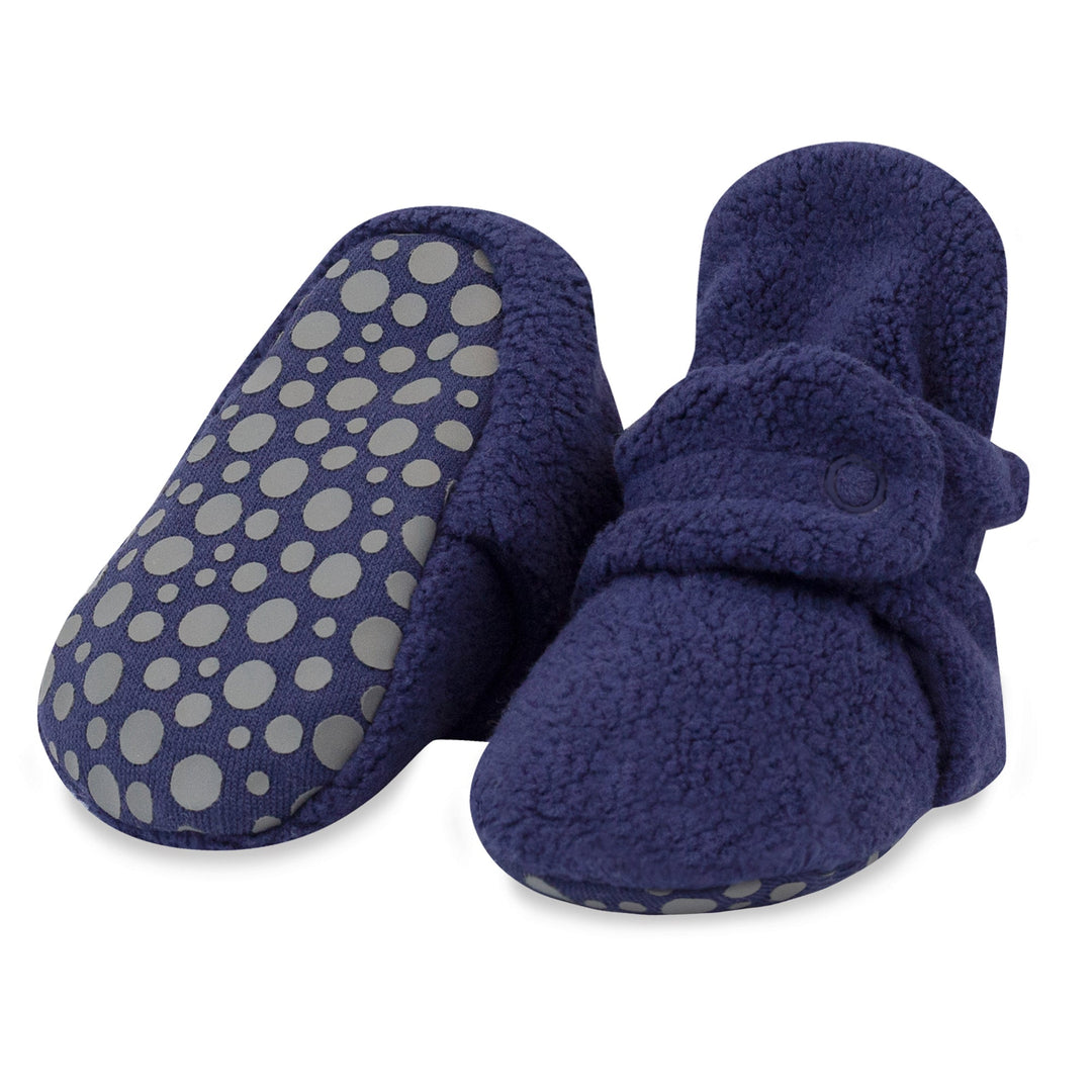 Zutano baby Bootie Cozie Fleece Gripper Baby Bootie 3 Pack - Black/Khaki/True Navy
