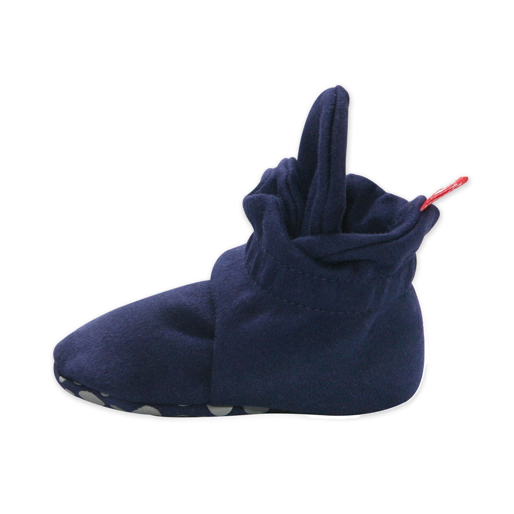Zutano organic cotton gripper baby bootie - True navy