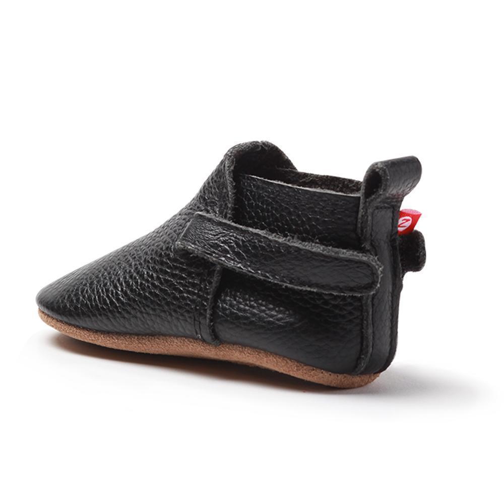 Zutano black leather baby shoes