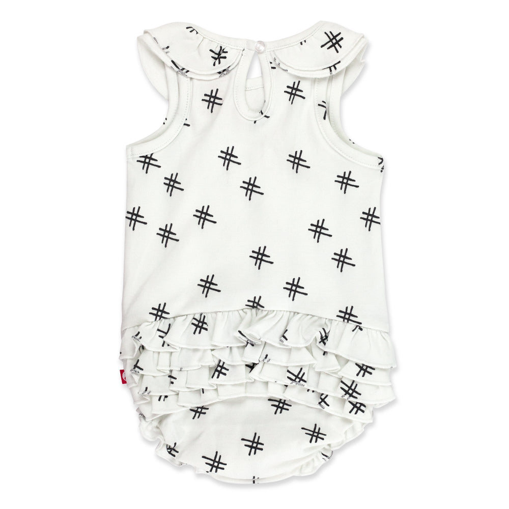 Zutano one piece hashtag ruffle romper - White