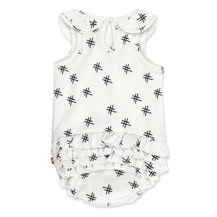 Zutano one piece hashtag ruffle romper - White