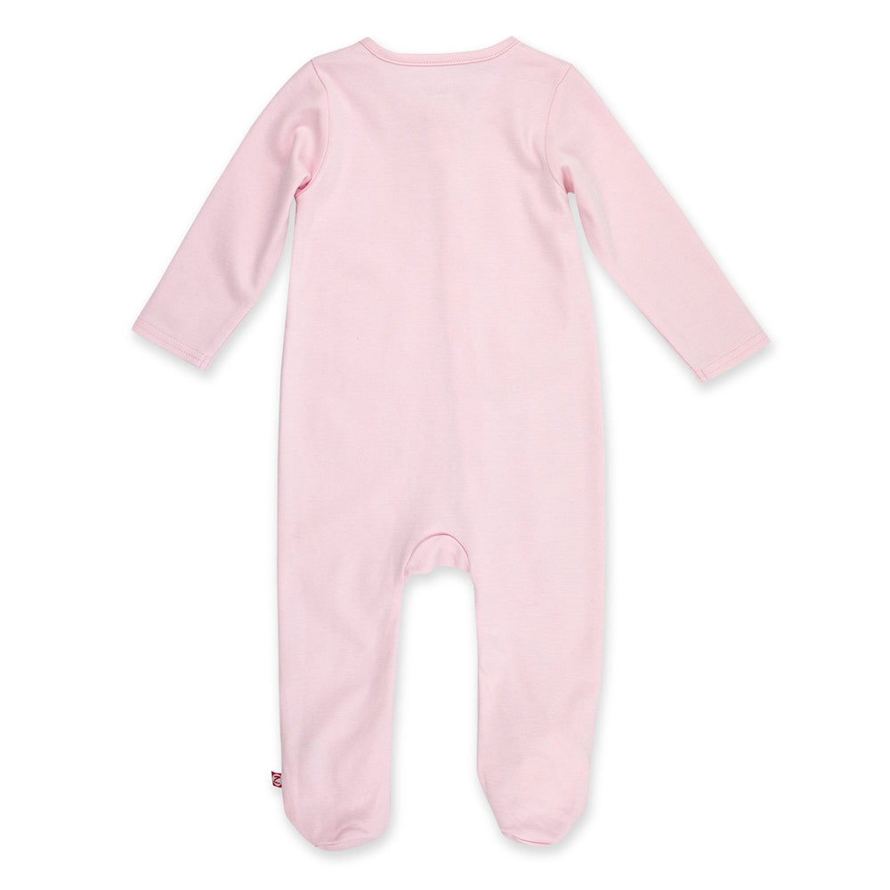 Zutano baby One Piece Organic Cotton Footie - Baby Pink