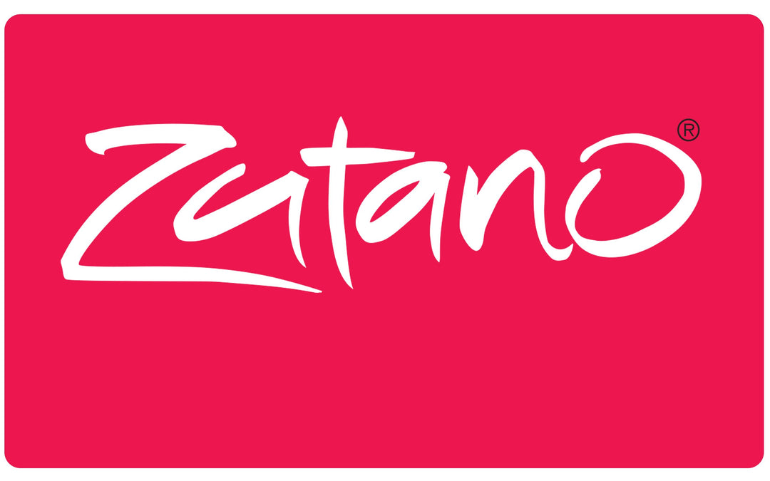 A red gift card with the 'Zutano' brand logo in white text.