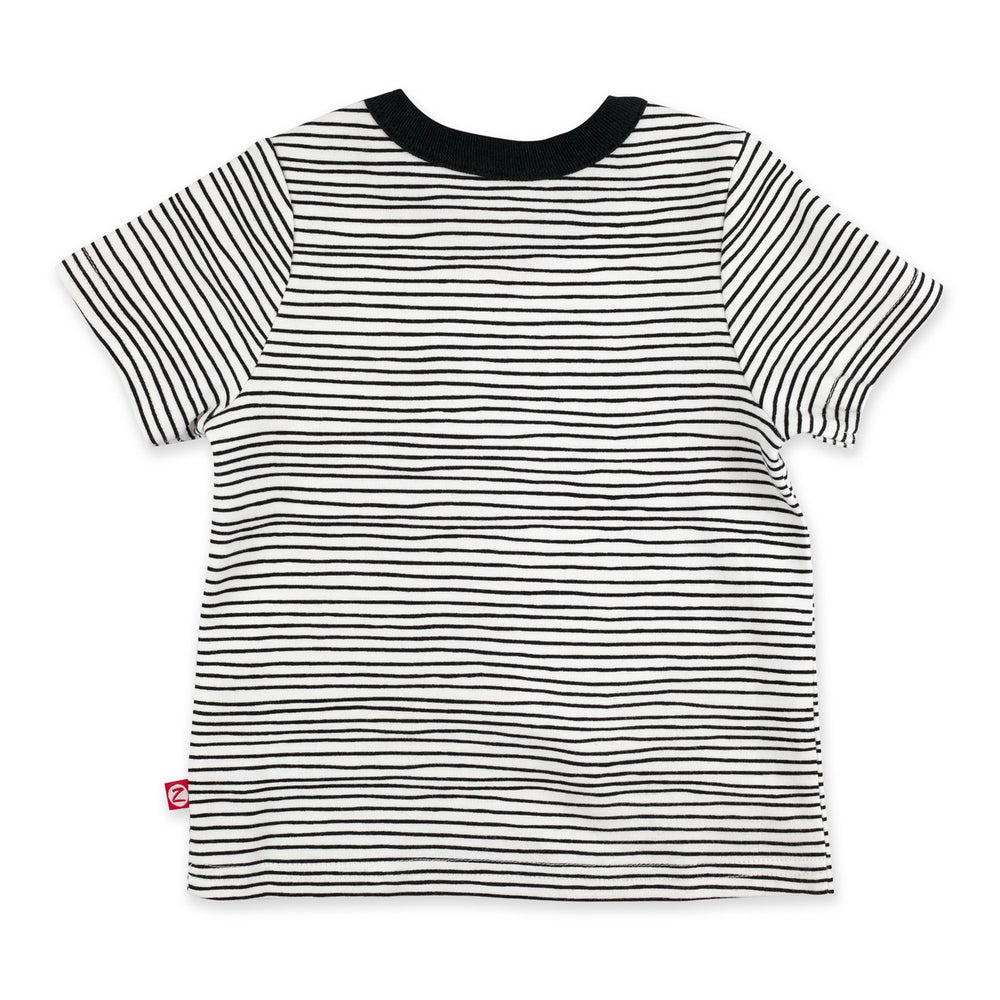 Zutano Top Pencil Stripe Short Sleeve Pocket Tee