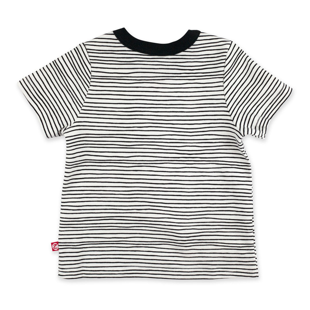 Zutano Top Pencil Stripe Short Sleeve Pocket Tee