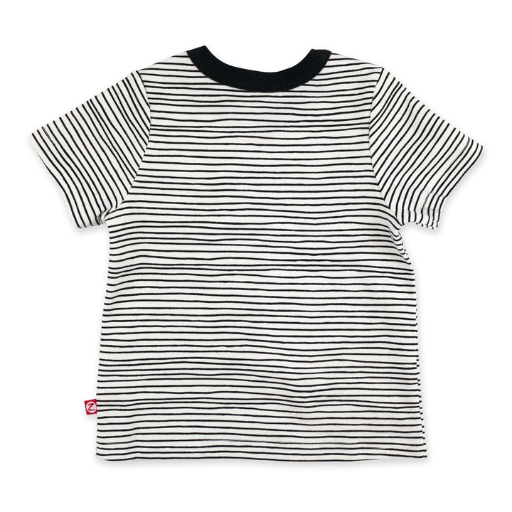 Zutano Top Pencil Stripe Short Sleeve Pocket Tee