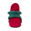 Zutano baby Bootie Cozie Fleece Color Block Gripper Baby Bootie - Cranberry/Fern