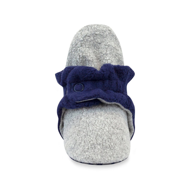 Zutano baby Bootie Cozie Fleece Color Block Gripper Baby Bootie - Heather Gray/True Navy