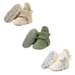 Zutano baby Bootie Cozie Fleece Gripper Baby Bootie 3 Pack - Khaki/Olive/Cream