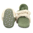Zutano baby Bootie Cozie Furry Gripper Baby Bootie - Olive